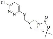 3-(6-Chloro-pyridazin-3-ylsulfanylM
ethyl)-pyrrolidine-1-carboxylic aci
d tert-butyl ester Struktur