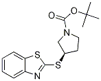 (R)-3-(Benzothiazol-2-ylsulfanyl)-p
yrrolidine-1-carboxylic acid tert-b
utyl ester Struktur