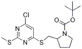 2-(6-Chloro-2-Methylsulfanyl-pyriMi
din-4-ylsulfanylMethyl)-pyrrolidine
-1-carboxylic acid tert-butyl ester Struktur