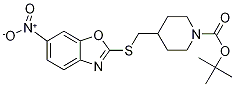 4-(6-Nitro-benzooxazol-2-ylsulfanyl
Methyl)-piperidine-1-carboxylic aci
d tert-butyl ester Struktur