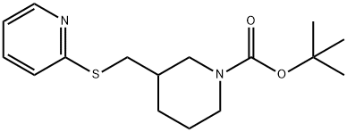 3-(Pyridin-2-ylsulfanylmethyl)-piperidine-1-carboxylic acid tert-butyl ester Struktur