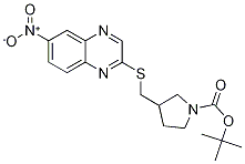 3-(6-Nitro-quinoxalin-2-ylsulfanylM
ethyl)-pyrrolidine-1-carboxylic aci
d tert-butyl ester Struktur