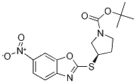 (R)-3-(6-Nitro-benzooxazol-2-ylsulf
anyl)-pyrrolidine-1-carboxylic acid
tert-butyl ester Struktur