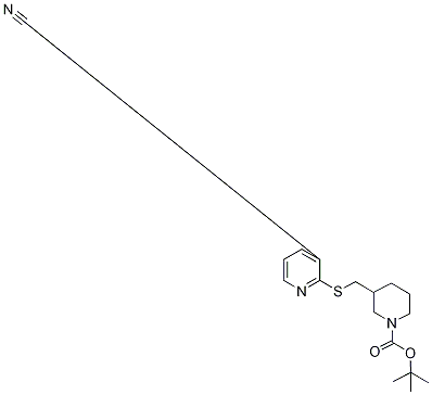 3-(3-Cyano-pyridin-2-ylsulfanylMeth
yl)-piperidine-1-carboxylic acid te
rt-butyl ester Struktur