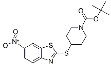 4-(6-Nitro-benzothiazol-2-ylsulfany
l)-piperidine-1-carboxylic acid ter
t-butyl ester Struktur