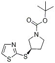 (R)-3-(Thiazol-2-ylsulfanyl)-pyrrolidine-1-carboxylic acid tert-butyl ester Struktur