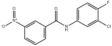 N-(3-chloro-4-fluorophenyl)-3-nitrobenzamide Struktur