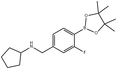 N-(3-Fluoro-4-(4,4,5,5-tetramethyl-1,3,2-dioxaborolan-2-yl)benzyl)cyclopentanamine Struktur