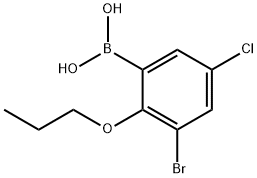 3-Bromo-5-chloro-2-propoxyphenylboronic acid Struktur