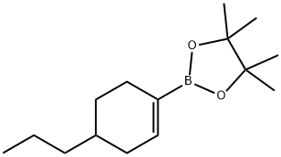 4,4,5,5-Tetramethyl-2-(4-propylcyclohex-1-enyl)-1,3,2-dioxaborolane Struktur