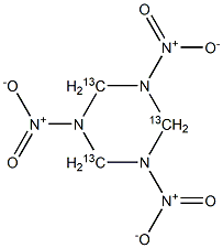 Hexahydro-1,3,5-trinitro-1,3,5-triazine (13C3) Solution Struktur