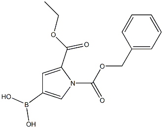 1-(benzyloxycarbonyl)-5-(ethoxycarbonyl)-1H-pyrrol-3-ylboronic acid Struktur