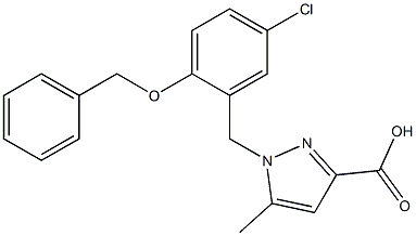 1-(2-(benzyloxy)-5-chlorobenzyl)-5-Methyl-1H-pyrazole-3-carboxylic acid Struktur