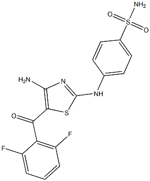 4-((4-aMino-5-(2,6-difluorobenzoyl)thiazol-2-yl)aMino)benzenesulfonaMide Struktur