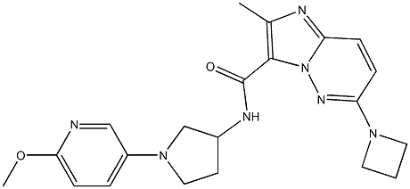 6-(azetidin-1-yl)-N-(1-(6-Methoxypyridin-3-yl)pyrrolidin-3-yl)-2-MethyliMidazo[1,2-b]pyridazine-3-carboxaMide Struktur