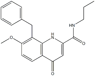 8-benzyl-7-Methoxy-4-oxo-N-propyl-1,4-dihydroquinoline-2-carboxaMide Struktur