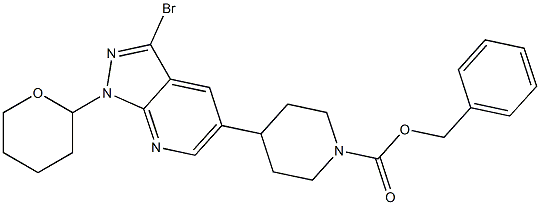 benzyl 4-(3-broMo-1-(tetrahydro-2H-pyran-2-yl)-1H-pyrazolo[3,4-b]pyridin-5-yl)piperidine-1-carboxylate Struktur