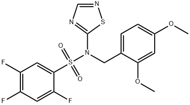 N-(2,4-diMethoxybenzyl)-2,4,5-trifluoro-N-(1,2,4-thiadiazol-5-yl)benzenesulfonaMide Structure