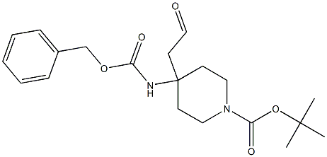 4-BenzyloxycarbonylaMino-4-(2-oxo-ethyl)-piperidine-1-carboxylic acid tert-butyl ester Struktur