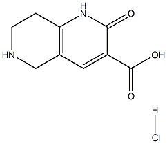 2-oxo-1,2,5,6,7,8-hexahydro-1,6-naphthyridine-3-carboxylic acid hydrochloride Struktur