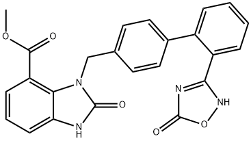 Methyl 2-oxo-3-((2'-(5-oxo-4,5-dihydro-1,2,4-oxadiazol-3-yl)biphenyl-4-yl)Methyl)-2,3-dihydro-1H-benzo[d]iMidazole-4-carboxylate Struktur