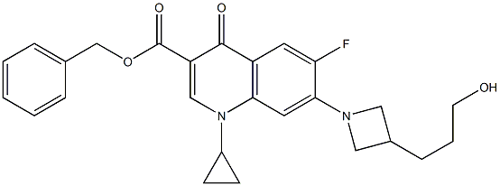 benzyl 1-cyclopropyl-6-fluoro-7-(3-(3-hydroxypropyl)azetidin-1-yl)-4-oxo-1,4-dihydroquinoline-3-carboxylate Struktur