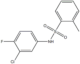 N-(3-chloro-4-fluorophenyl)-2-methylbenzenesulfonamide Struktur