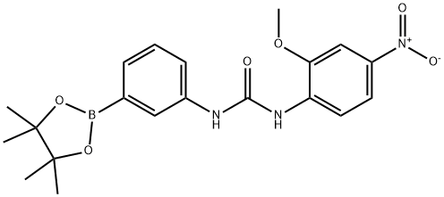 1-(2-Methoxy-4-nitrophenyl)-3-[3-(tetramethyl-1,3,2-dioxaborolan-2-yl)phenyl]urea Struktur