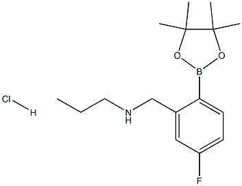 {[5-Fluoro-2-(tetramethyl-1,3,2-dioxaborolan-2-yl)phenyl]methyl}(propyl)amine hydrochloride Struktur