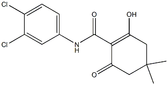 N-(3,4-Dichlorophenyl)-2-hydroxy-4,4-dimethyl-6-oxocyclohex-1-ene-1-carboxamide Struktur