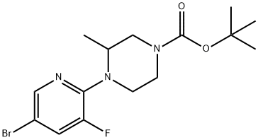 1-Boc-4-(5-broMo-3-fluoro-2-pyridyl)-3-Methylpiperazine Struktur