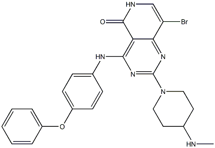 8-BroMo-2-(4-(MethylaMino)piperidin-1-yl)-4-((4-phenoxyphenyl)aMino)pyrido[4,3-d]pyriMidin-5(6H)-one Struktur