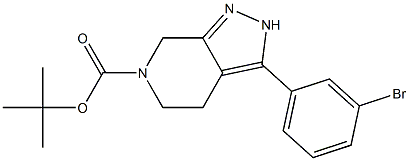 3-(3-BroMo-phenyl)-2,4,5,7-tetrahydro-pyrazolo[3,4-c]pyridine-6-carboxylic acid tert-butyl ester Struktur