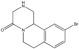 10-broMo-2,3,6,7-tetrahydro-1H-pyrazino[2,1-a]isoquinolin-4(11bH)-one Struktur