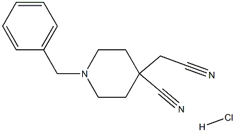 1-benzyl-4-(cyanoMethyl)piperidine-4-carbonitrile hydrochloride Struktur