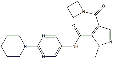 4-(azetidine-1-carbonyl)-1-Methyl-N-(2-(piperidin-1-yl)pyriMidin-5-yl)-1H-pyrazole-5-carboxaMide Struktur