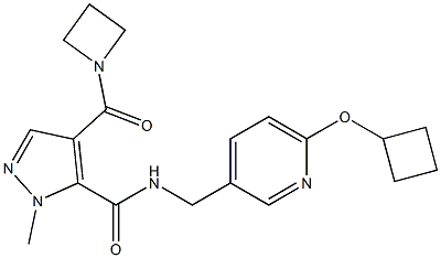 4-(azetidine-1-carbonyl)-N-((6-cyclobutoxypyridin-3-yl)Methyl)-1-Methyl-1H-pyrazole-5-carboxaMide Struktur