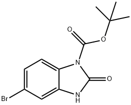 tert-butyl 5-broMo-2-oxo-2,3-dihydro-1H-benzo[d]iMidazole-1-carboxylate Struktur