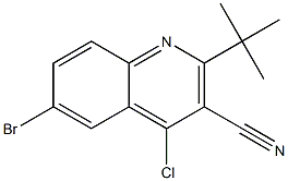 6-broMo-2-tert-butyl-4-chloroquinoline-3-carbonitrile Struktur