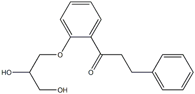 1-[2-[(2RS)-2,3-Dihydroxy-propoxy]phenyl]-
3-phenylpropan-1-one Struktur