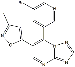 5-(7-(5-broMopyridin-3-yl)-[1,2,4]triazolo[1,5-a]pyriMidin-6-yl)-3-Methylisoxazole Struktur