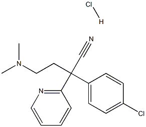 (2RS)-2-(4-chlorophenyl)-4-diMethylaMino-2-pyridin-2-ylbutyronitrile hydrochloride Struktur