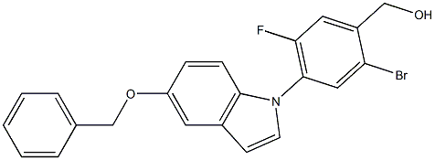 (4-(5-(benzyloxy)-1H-indol-1-yl)-2-broMo-5-fluorophenyl)Methanol Struktur