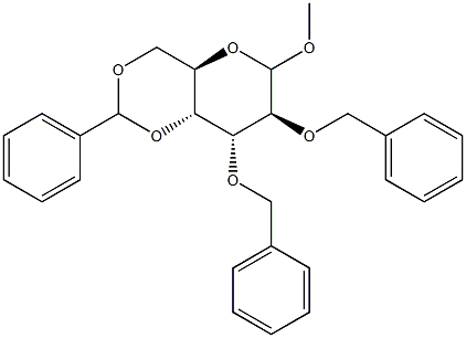 Methyl-2.3-di-O-benzyl-4.6-O-benzyliden-D-altropyranosid Struktur