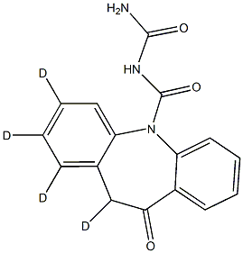 N-CarbaMoyl-10-oxo-10,11-dihdyro-5H-dibenzo[b,f]azepine-5-carboxaMide-d4 Struktur