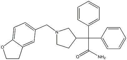 2-(1-((2,3-dihydrobenzofuran-5-yl)Methyl)pyrrolidin-3-yl)-2,2-diphenylacetaMide Struktur