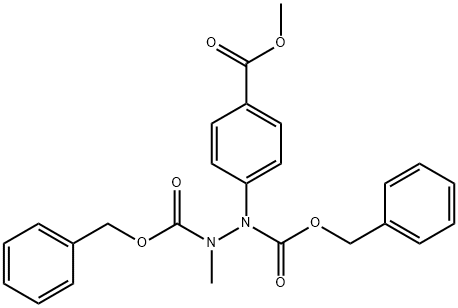 dibenzyl 1-(4-(Methoxycarbonyl)phenyl)-2-Methylhydrazine-1,2-dicarboxylate Struktur