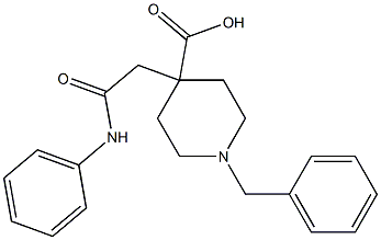 1-benzyl-4-(2-oxo-2-(phenylaMino)ethyl)piperidine-4-carboxylic acid Struktur