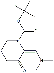 2-DiMethylaMinoMethylene-3-oxo-piperidine-1-carboxylic acid tert-butyl ester Struktur