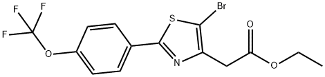 ethyl 2-(5-broMo-2-(4-(trifluoroMethoxy)phenyl)thiazol-4-yl)acetate Struktur